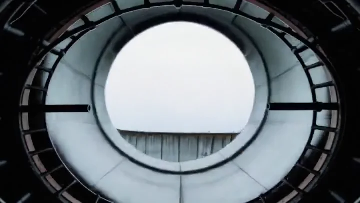 Circular glass architecture seen from above